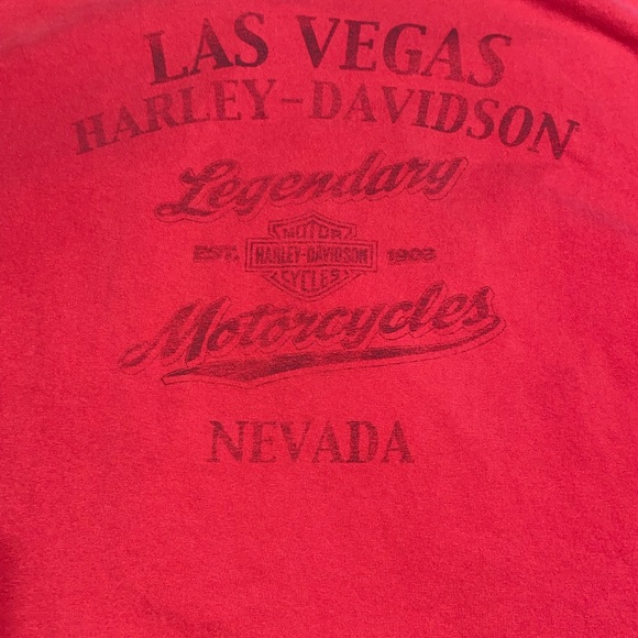 Harley Davidson Red Las Vegas Pocket Tee - Picture 6 of 6
